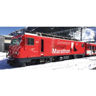 Bemo 1362294 - Spur H0m MGB HGe 4/4 104 Werbelok "Gornergrat Zermatt Marathon" mit Sound   *VKL2*