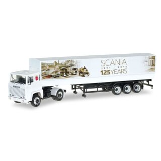 Herpa 306430 - 1:87 Scania 141 Planen-Sattelzug "125 Jahre Scania"