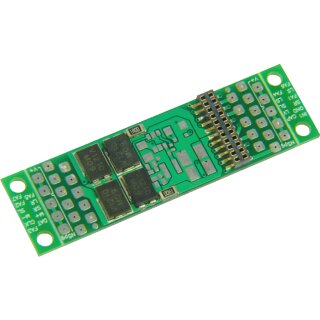 Zimo ADAPLU - Lokplatine mit PluX22-Buchse, Anschl. als Lötpads - 45 x 15 x 4 mm für ZIMO (Sound)-Decoder mit PluX-Schnittstelle (NICHT erlaubt sind MX623P12, MX630P16, MX685P16 und MX648P16!) eigener Gleichrichter zur Leistungserhöhung (Dauermotor-Summen