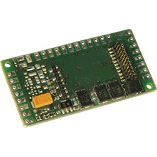 Zimo ADAMTC - Adapter-Platine für 21MTC - Decoder (Lötpads) - 50 x 25 x 4,5 mmBuchsen zum Einstecken eines - ZIMO (Sound)-Decoders mit 21MTC-Schnittstelle (MX644C, MX634C, MX631C), - oder stecker-kompatiblen anderen Decoders (auch Fremdprodukte). Eigener