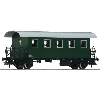 ROCO 64589 - Spur H0 ÖBB Spantenwagen zweiachsig grün fünffenstrig Ganzfenster Raucher Ep.III/Ep.IV   Einzelstück