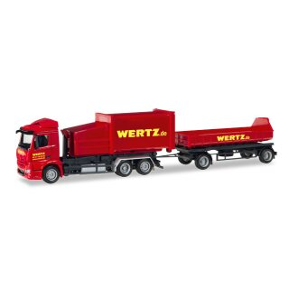 Herpa 307437 - 1:87 Mercedes-Benz Antos Pressmüllcontainer-Hängerzug "Wertz Aachen"