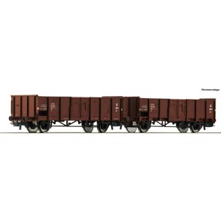 ROCO 76125 - Spur H0 2er-Set Offene Güterwagen DSB Ep.IV    !!! NEU IN AKTION AB KW42/2020 !!!