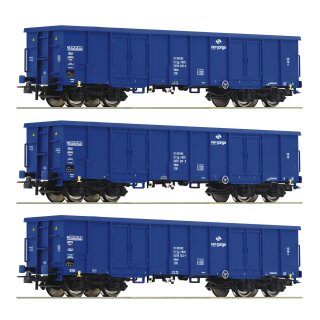 ROCO 76128 - Spur H0 3er-Set Offene Güterwagen PKP Cargo Ep.VI