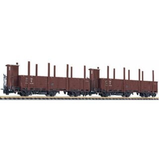 Liliput 240126 - Spur H0e ÖBB Offene Güterwagen dreiachsig Olm/s Holzrungen Ep.III  2er-Set (L240126)