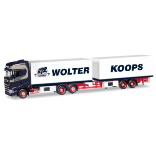 Herpa 308946 - 1:87 Scania CS Hochdach Kühlkoffer-Hängerzug "Wolter Koops" (NL)