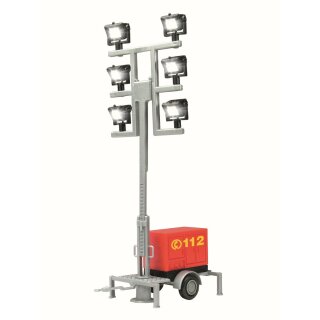 Viessmann 1344 - Spur H0 Leuchtgiraffe Feuerwehr auf Anhänger mit 6 LEDs weiß
