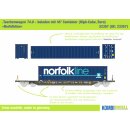 KombiModell 22357.01 - Spur H0 Taschenwagen T4.0 Hupac mit 45 Container &quot;Norfolkline&quot; - NEU! Formneuheit (Beh&auml;lter) - Beh&auml;lter lackiert (matt!) 