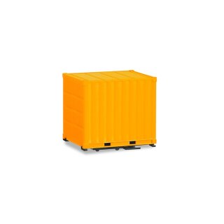 Herpa 053594-002 - 1:87 Aufbau 10 ft. Container mit Grundplatte, gelb, 2 Stück