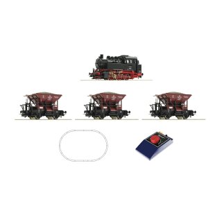 ROCO 51159 - Spur H0 DB Analog Start Set: Dampflok BR 80 mit Güterzug Ep.III/Ep.IV   *VKL2*