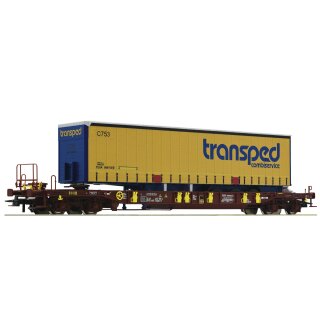 ROCO 76223 - Spur H0 DSB Taschenwagen T3 + Transped Trailer Ep.VI