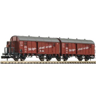 Fleischmann 830605 - Spur N DRG Leig-Wageneinheit, bestehend aus zwei gedeckten Güterwagen Bauart Glleh "Dresden" Ep.II   Adventkalender