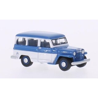 BoS 87010 - 1:87 Jeep Willy Station Wagon, blau/weiss (Fertigmodell aus Resin)