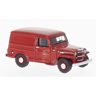 BoS 87013 - 1:87 Jeep Willy Panel Van, rot (Fertigmodell aus Resin)