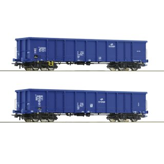 ROCO 76044 - Spur H0 PKP Hochbordgüterwagen vierachsig Eanos blau Ep.VI 2er-Set   !!! LEIDER NICHT VERFÜGBAR !!!