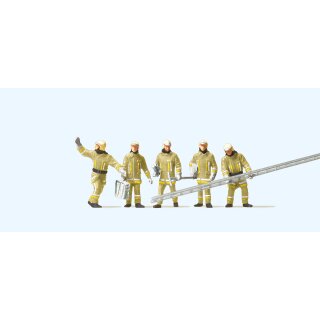 Preiser 10770 - Figurensatz Exklusivserie 1:87 "Feuerwehrmänner in moderner Einsatzkleidung. Uniformfarbe beige. Eintreffen am Brandort"