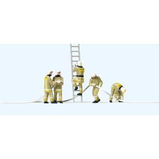 Preiser 10771 - Figurensatz Exklusivserie 1:87 "Feuerwehrmänner in moderner Einsatzkleidung. Uniformfarbe beige. Löschangriff"