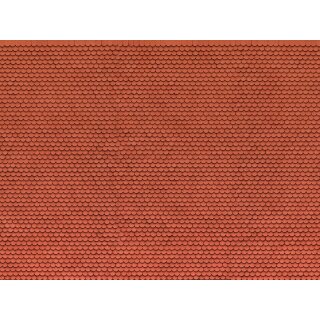 Noch 56690 - Spur H0 3D-Kartonplatte  “Biberschwanz” rot