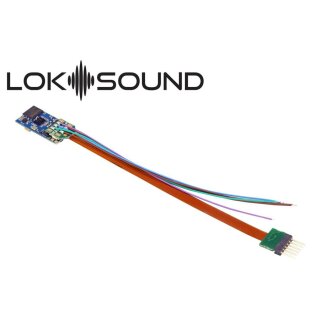 ESU 58816 - Sound-Decoder LokSound 5 micro DCC/MM/SX/M4 "Leerdecoder", 6-pin NEM651, Retail, mit Lautsprecher 11x15mm, Spurweite: 0, H0