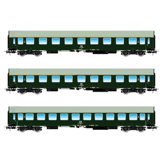 Rivarossi HR4307 - Spur H0 DR, "Pannonia-Express", 3-Set (A, AB, B), grün, Epo. IV