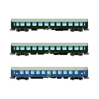 Rivarossi HR4308 - Spur H0 DR/BDZ, "Pannonia-Express", 3-Set (B, Bc, WLAB), grün (BDZ: blau), Epo. IV