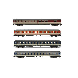 Arnold HN4298 - Spur N DB, 4er-Set Reisezugwagen,  Popfarben,  Epoche IV