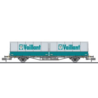 Liliput 265223 - Spur N Containertragwagen, DB, Lgjs 571.1, 440 4 621-0, mit 2 Wechselpritschen "Vaillant", Ep.IV (L265223)