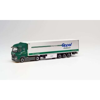 Herpa 311663 - 1:87 Mercedes-Benz Actros Streamspace 2.5 `18 Koffer-Sattelzug "Oppel Ansbach"