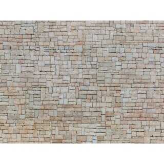 Noch 56642 - Spur H0 3D-Kartonplatte “Kalksteinmauer” beige