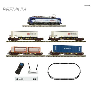 Fleischmann 931901 - Spur N FLEISCHMANN Premium – z21 Digitalset: Elektrolokomotive BR 193 mit Güterzug, HUPAC