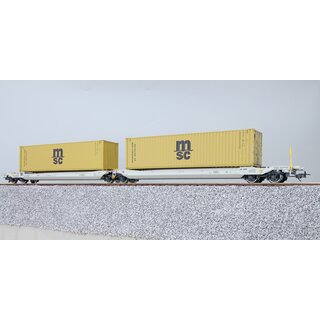 ESU 36541 - Spur H0  Taschenwagen, H0, Sdggmrs, 37 84 499 3 176-5, NL-AAEC Ep. VI, Container MEDU 800650 + MEDU 800668, DC