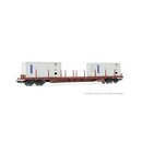 Rivarossi HR6523 - Spur H0 FS, 4-achs. Flachwg. Rs, bel. 2 x 20 FIAT Container