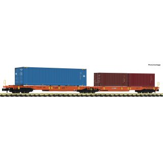 Fleischmann 825013 - Spur N WASCOSA Doppeltaschen-Gelenkwagen T2000 + Container Ep.VI   *2023*