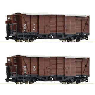 ROCO 34583 - Spur H0e ÖBB Gedeckte Güterwagen GGm/s vierachsig braun/schwarz Ep.IV/Ep.V  2er-Set   *auch 2022 zum 2021er Preis*