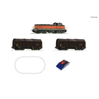 ROCO 51335 - Spur H0 SNCF Analog Start Set: Diesellokomotive BB 63000 mit Güterzug Ep.IV/Ep.V