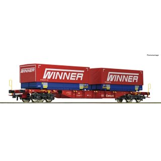 ROCO 75893 - Spur H0 EINSTELLERContainertragwagen + Winner Wechselpritschen #7 Display 75886 Ep.VI