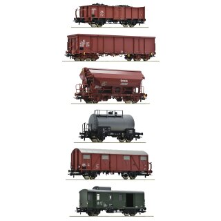 ROCO 76030 - Spur H0 DR 6-tlg. Set: Güterzug DR Ep.IV