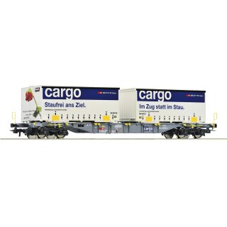 ROCO 77341 - Spur H0 SBB Containertragwagen + SBB Cargo Wechselbehältern Ep.VI