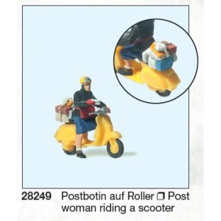 Preiser 28249 - Einzelfigur Exklusivausführung 1:87 "Postbotin auf Roller"