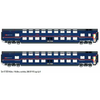 LS Models 47069 - Spur H0 SBB Doppelstock-Schlafwagen "nightjet" "EURO PRIDE VIENNA 2019" WLBmz + WLABmz nachtblau SBB CFF FFS Logo Ep.VI  2er-Set