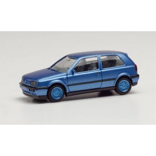 Herpa 034074-002 - 1:87 VW Golf III VR6 blaumetallic, Felgen blau