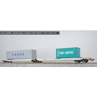 ESU 36546 - Spur H0 Taschenwagen, H0, Sdggmrs, 37 84 499 3 175-7, NL-AAEC Ep. VI, Container CBHU 800007 + CSLU 112507, DC