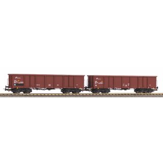 Piko 58238 - Spur H0 2er Set Offene Güterwagen Eas FS V mit Sandladung   *VKL2*
