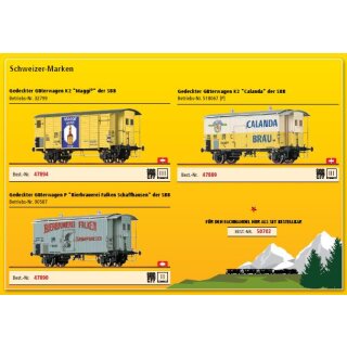 Brawa 50702 - Spur H0 SET Schweizer-Marken SBB (3)  *besteht aus 47889 + 47890 + 47894*