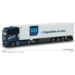 Herpa 947817 - 1:87 MAN TGX GX Kühlkoffer-Sattelzug "KB Logistik"  (A)