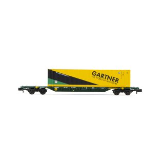 Arnold HN6589 - Spur N CEMAT - 4-axle containerwagon Sgnss, green, with 45 container "GARTNER", period VI