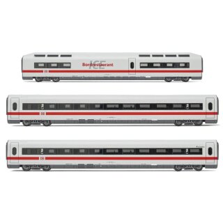 Lima HL4676 - Spur H0 DB AG, 3-tlg. Set Erganzungsset ICE 1 Baureihe 401 in weiß/roter Lackierung, bestehend aus 1 x Speisewagen und 2 x 2.-Klasse-Wagen, Tz 181 „Interlaken”, Ep. V-VI