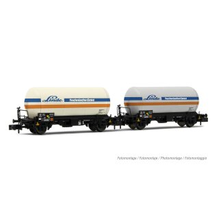 Arnold HN6603 - Spur N DB, 2-tlg. Set 2-achs. Gaskesselwagen Zgs, „Linde", Ep. IV