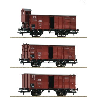 ROCO 6600037 - Spur H0 DRG 3er Set ged.Güterwag. DRG Ep.II *FJNH23*VBR*