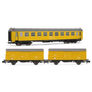 Arnold HN4456 - Spur N RENFE 3tlg.Dienstzug Wg.5000+2xJ2 gelb,Ep.V